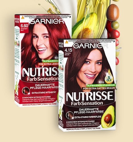 Zwei Produktbilder aus der Nutrisse FarbSensation Reihe